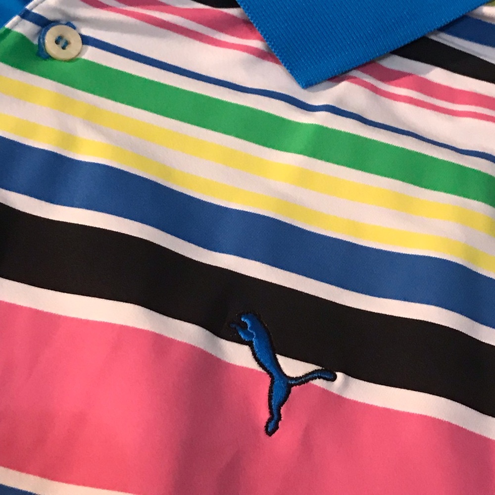 Puma Cobra Golf Large Stripe Polo Shirt